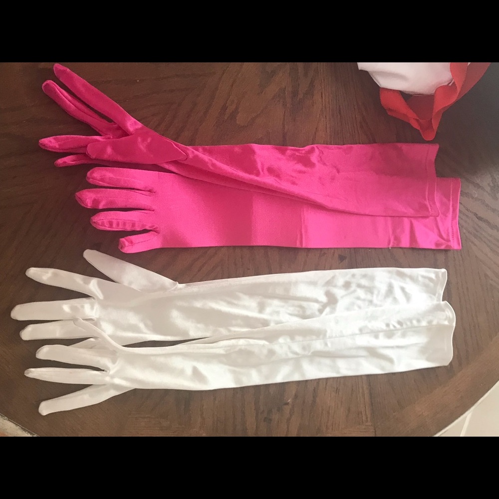 Long satin gloves